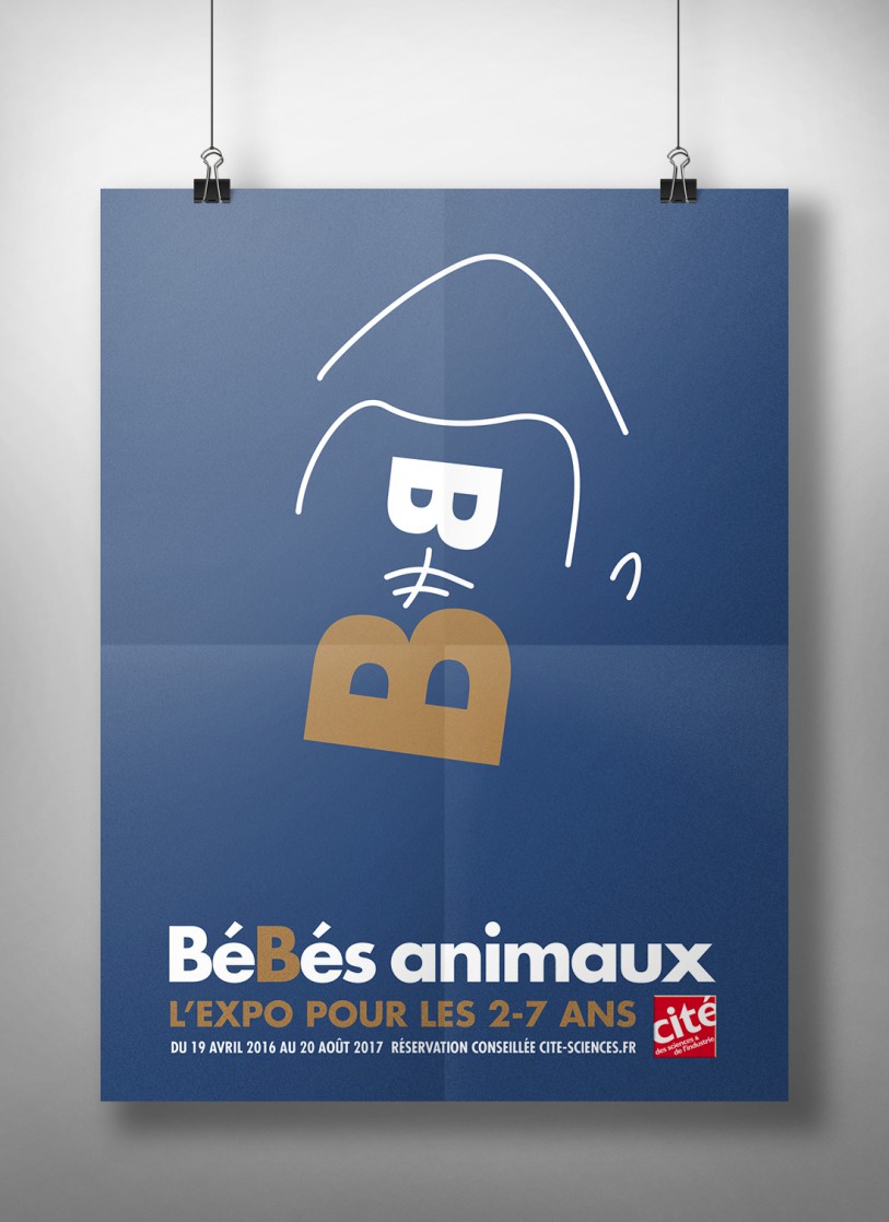 Gorille cité des sciences affiche bébé animaux