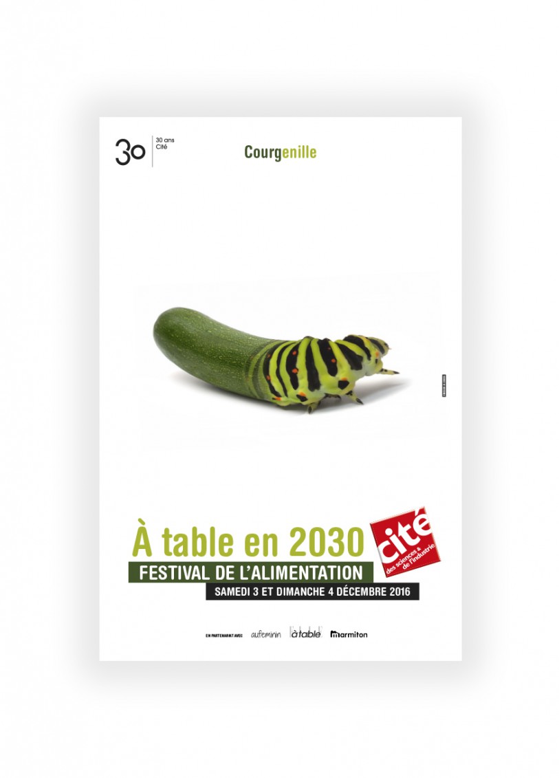 courgette chenille à table en 2030 festival de l'alimentation cité des sciences