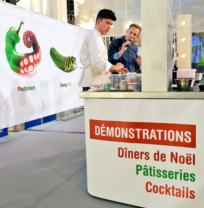 Bâche géante Festival de l'alimentation à table en 2030 cite des sciences