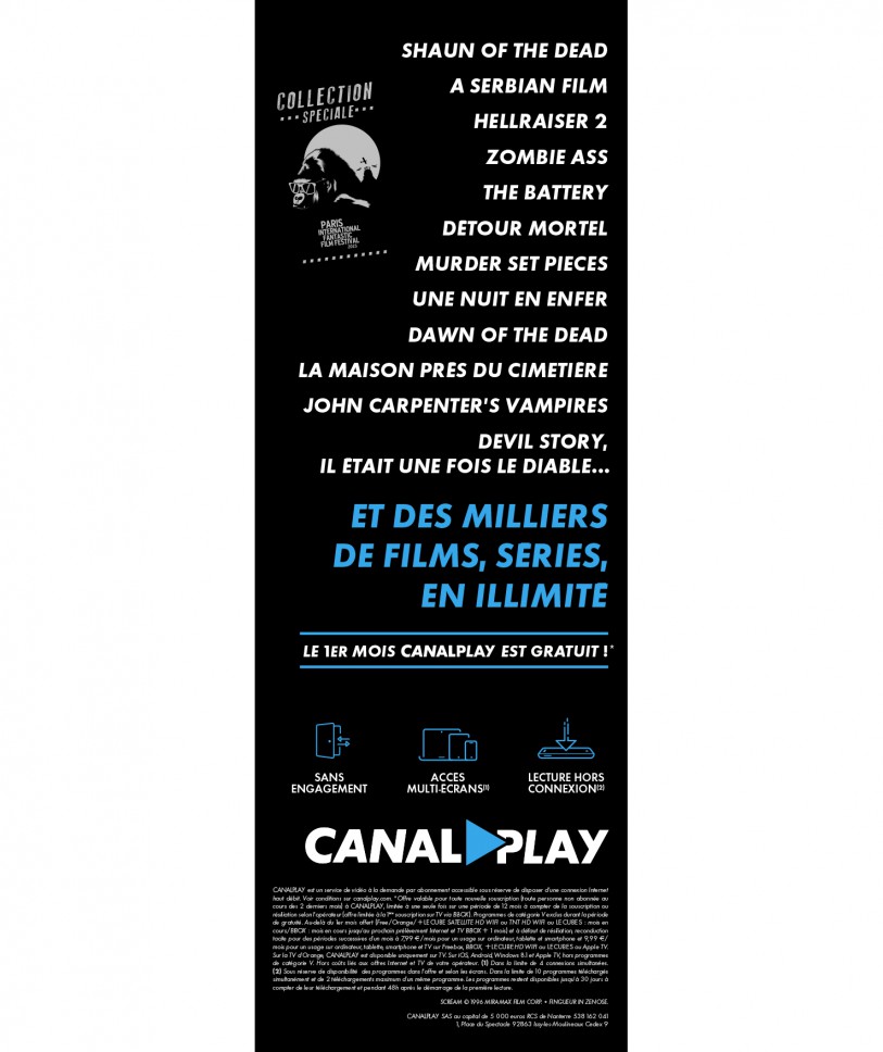 scream paris international fantastic film festival flyer canalplay