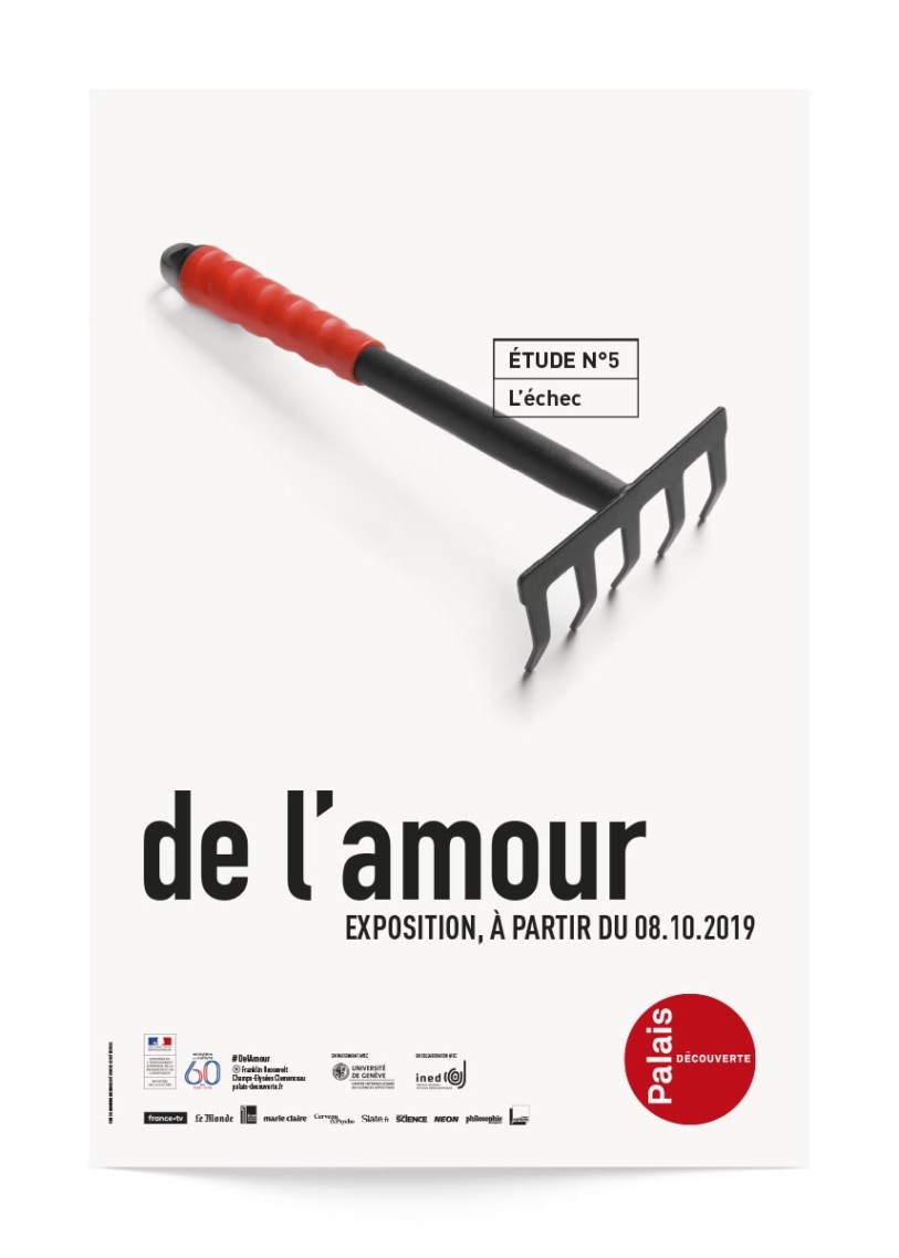 Affiche rateau exposition de l'amour Palais de la découverte