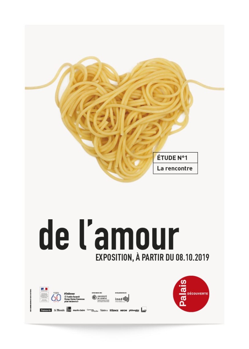 Affiche cœur exposition de l'amour Palais de la découverte