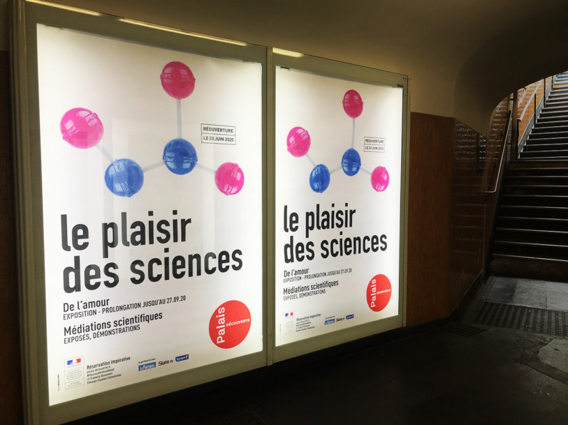 Affichage Métro plaisir des sciences sucettes exposition palais de la découverte